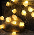 8.5ft 20 Genuine Rose Quartz Crystal Decorative String Lights Raw Stone Color Changing LEDs USB Plug in Battery