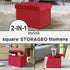 17x13x13in(Neon LINMAGCO Storage Ottoman Folding Foot Stool Velvet Foot Rest with Padded Modern Ottoman with Storage