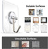 Adhesive Hooks Removable Wall Hooks, 13 LB Ceiling Hook, Transparent Seamless Waterproof, 10 Pack