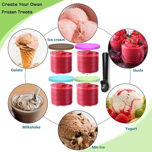 Replacement for Ninja Creami Deluxe Pints and Lids Set - Compatible with NC501 NC500 Series Deluxe Ice Cream Maker