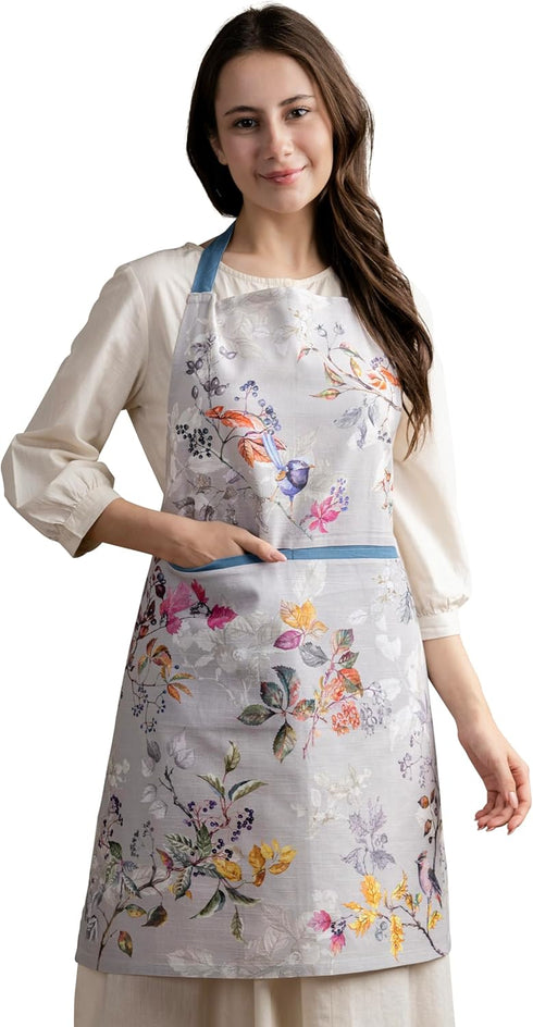 Maison d'Hermine 100% Cotton Kitchen Apron for Women with Pocket - Chef Apron for Men, Cooking, Gardening, Server