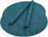Red-A Imitation Bamboo Oval Woven Vinyl Placemats, Heat Resistant Washable Table Mats for Kitchen Table Set of 4, Blue