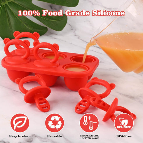 WMKGG Baby Popsicle Molds, Breastmilk Popsicle Molds for Teething Relief with Sticks, Baby Food Freezer Tray, Storage