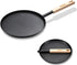 Frying Pan Skillet 8-inch Flat Griddle Pan, Lightweight Grill Pan with Wooden Handle for Camping Indoor Outdoor Cooking by bodkar