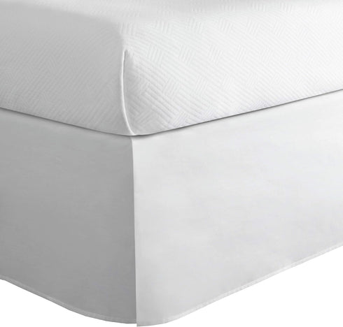 Home Classic Tailored Bed Skirt Dust Ruffle, Cotton Blend Design, 14" Drop Length, Twin XL, White by TODAY'S HOME