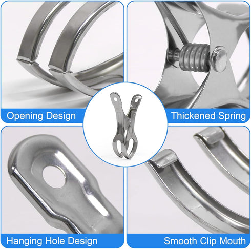 Coideal Beach Towel Chair Clips - 10 Pack Heavy Duty Stainless Steel Pool Cover Clips for Windproof Sunbed Lounge