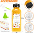 Leaflai 12oz 6 Juice Bottles - Bottles with Lids, pcs Plastic Juice Containers with Caps Reusable Drink Containers