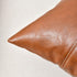 Fancy Homi 18x18 Inch 45x45 cm, Hand Stitched Brown Faux Leather Decorative Throw Pillow Covers for Living Room Couch