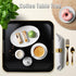 13"*13" Black Square Decorative Tray with Handles, Versatile Serving Tray for Coffee Table, Ottoman, Ideal for Serving