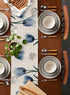 PIEPLE 72 Inch Countryside 13''x72'' Tulip Blue Table Runner Cotton Linen Holiday Dresser Scarves, Spring Floral Garden