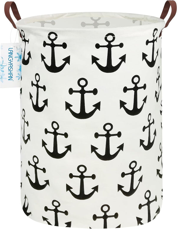 LANGYASHAN Laundry Basket Canvas Fabric Collapsible Organizer for Storage Bin Toy Bins Gift Baskets