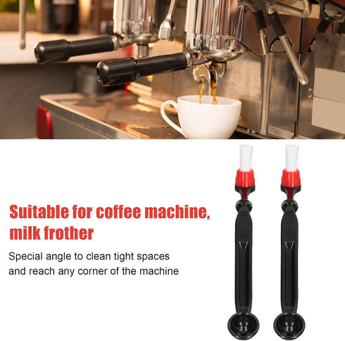 2Pcs Coffee Machine Cleaning Set: Hard Nylon Brush and Spoon Cleaning Tools for Home Kitchen