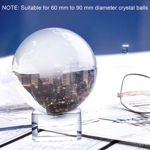 SATINIOR 2 Pack Crystal Ball Stand, Clear Sphere Holder Base for Display 60mm to 90mm Balls