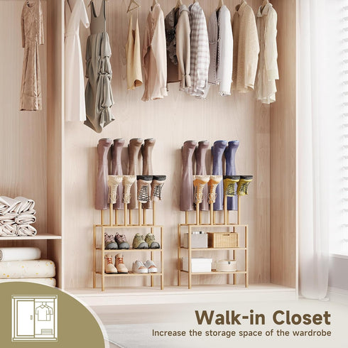 Vellzeyce Organizer,3-Tier 3-tier-short) Boot Rack for Tall Boots Multiuse Shoe Rack and Boot Storage Rack,for Tall
