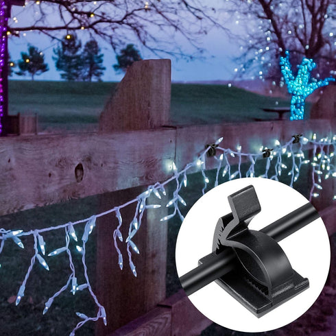 120 Pieces Outdoor Cable Clips, Adhesive Wire Holder Organizer for Christmas Fairy Hanging Light Home Decoration