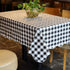 Artisan Flair Black and White Checkered Tablecloth, Flannel, 54 x 72" for Family Dinners or Gatherings