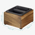 Navaris Coffee Knock Box, Stainless Steel and Wood Bin for Espresso Machine Coffee Grounds with Silicone Bar for