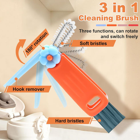 vvuvnem 3 1 Set, 4 in Cup Lid Cleaning Brush, Gap Cleaner Brushs - Home Kitchen Multifunctional Bottle Cleaning Brush