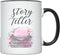 YouNique Designs Writer Coffee Mug, 11 Ounces, Storyteller Mug, Author Gifts for Women (Black Handle)