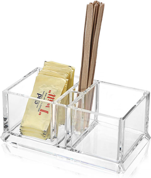 ELLDOO Sugar Packet Holder, Acrylic Sugar Bowl for Restaurant, Tea Bag Organizer, Coffee