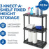 Gracious Living 3 Shelf Knect-A-Shelf Solid Light Duty Storage Unit 12 x 24 x 33 for Home, Garage, Basement