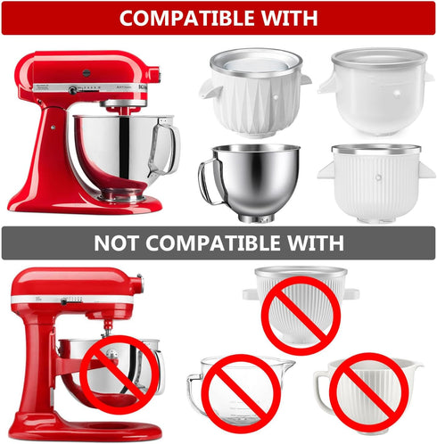 4.5-5 Silicone Covers for Kitchenaid Ice Cream Bowl, Silicone Lid Compatible with Kitchenaid Tilt-Head Stand Mixer