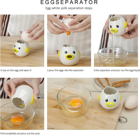 Cartoon Egg Separator Mini Egg White and Yolk Separator Practical and Simple Ceramic Egg Separator Suitable for Kitchen