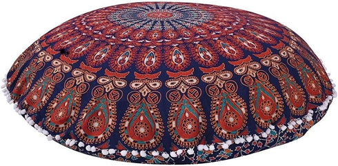 32 Inch Floor Pillow "Cover Only" Mandala Pouf Cover Seating Throw Cushion Cover Hippie Boho Pillowcase Cotton Ottoman