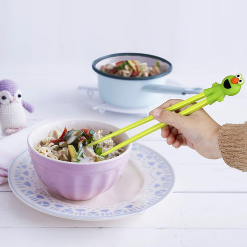 Training Chopsticks for Kids and Beginners - 5 Pairs with Attachable Learning Helper, Right or Left Handed