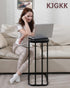 27 Inches KJGKK C Shaped End Table, High Small Side Table for Sofa and Bed, Couch Table That Slides Under, Tall Tv Tray