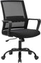 Home Office Chair Ergonomic Desk Chair, Swivel Rolling Computer Chair with Lumbar Support, Adjustable Stool (Black)