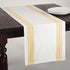 Saro Lifestyle Striped Design Cotton Table Runner, 16"x72", Yellow Color