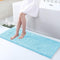 smiry Luxury Chenille Bath Rug 47''x17'', Extra Soft Non-Slip Plush Carpet Runner for Bathroom, Sky Blue