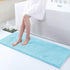 smiry Luxury Chenille Bath Rug 47''x17'', Extra Soft Non-Slip Plush Carpet Runner for Bathroom, Sky Blue