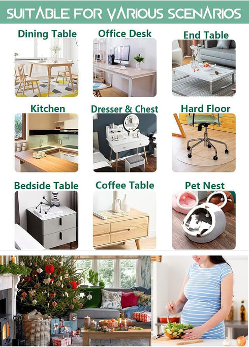 WingCanto 18 48 Inch 1.5mm Countertop x Thick Crystal Table Cover Protector Waterproof PVC Table Pad Mat for Coffee