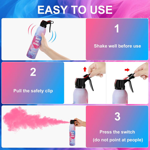 2 Packs, 10ft Large Gender Reveal Smoke Bombs Pink & Blue Biodegradable Powder Spray for Baby Boy or Girl Reveal