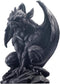 JORAE Winged Gargoyle Statue, Indoor Outdoor Home Decor Sitting Guardian Sculpture, 9 in Polyresin