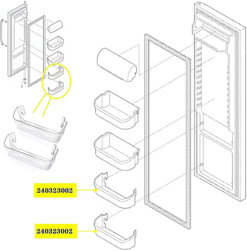 UPGRADED 240323002 Refrigerator Door Bin Shelf, Compatible with Frigidaire & Kenmore, Replacement Parts for Bottom