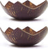 Set of 2 Jumbo Coconut Bowls, 2 Wooden Spoons & 2 Reusable Bamboo Straws - Eco-Friendly, Hand Carved, 100% Natural