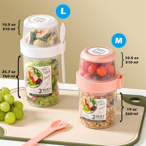 daasigwaa Jar(Pink,29.5oz) Breakfast On The Go Cups, Salad Cup To Go, Take And Go Yogurt Cereal Overnight Oats Snack