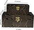 Velvet Decorative Boxes Storage Accessory Organizer with Gold Stripe, Set of 2, Black