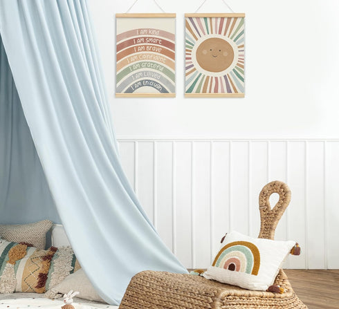 foedor 12x16 Nursery Kids Room Bedroom Wall Art Decor Boho Cute Positive Affirmations Wall Decor for Toddler Baby Girls
