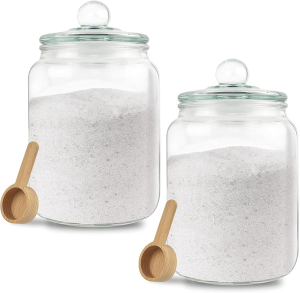 Global BathGlow 70 oz Bath Salt Set - Glass Jar with 2