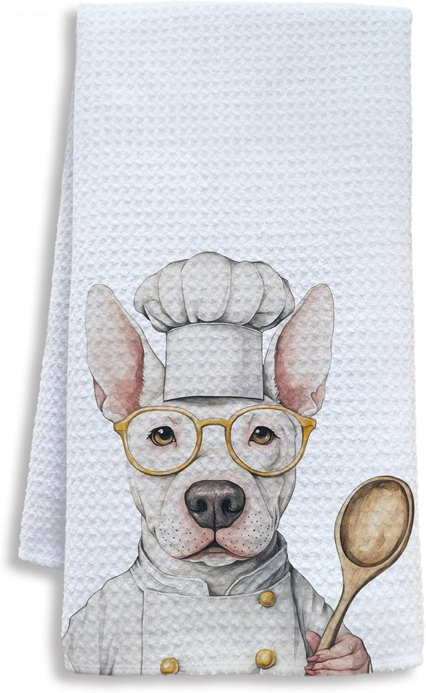 Shrago Funny Bull Terrier Dog Kitchen Towels, Bull Terrier Gifts for Women Dish