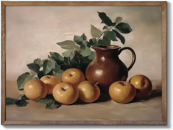 XOCUUI Farmhouse Canvas Vintage Aesthetic Room - Harvest Apples Still Life Oil
