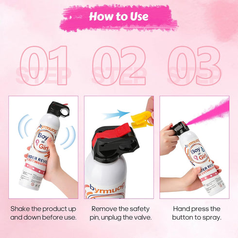 2 Pack Gender Reveal Fire Extinguisher Color Powder Blasters Spray with Biodegradable Smoke for Baby Girl Reveal Party