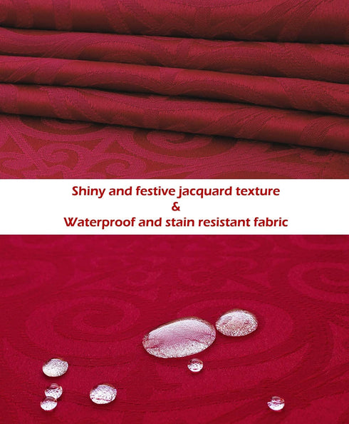 Akutana 120 inch, Red Table Runner Cranberry Damask Dresser Scarf, Outdoor Coffee Table Runner, Burgundy Jacquard