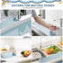 Annana Bathtub Splash Guard for Tub, Silicone Bathtub Caddy Tray with Play Shelf, Kids Bath Tub Shelf and Organizer