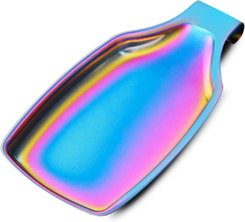 Rainbow Stainless Steel Spoon Rest for Kitchen Counter, Large Utensil Holder, Dishwasher Safe Kitchen Accessories