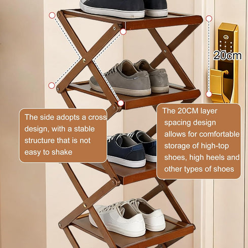 Closet Closet, (2 Simcat Shoe Rack for Bamboo Shoe Storage Freestanding Shoe Storage Shelf for Entryway, Front Door